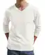 Hisir Pullover Herren Strickpullover V Pulli Männer Bequem Warmer Winter Pullover für Männer (Weiß, M)