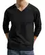 Hisir Pullover Herren Strickpullover V Pulli Männer Bequem Warmer Winter Pullover für Männer (Schwarz, M)