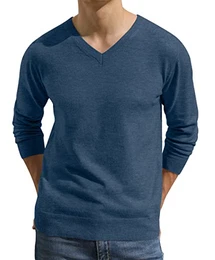 Pullover Herren Strickpullover V Pulli Männer Bequem Warmer Winter Pullover für Männer (VC Blau, M)