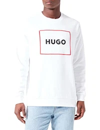 Herren Delery Sweatshirt aus Baumwoll-Terry mit rot eingerahmtem Logo Weiß M