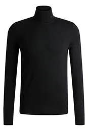 Herren San Thomas-M Regular-Fit Rollkragenpullover aus Schurwolle Schwarz001 M