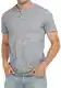 Herren Henley Tshirt Kurzarm V-Ausschnitt mit Tasche Regular Fit Casual Sommer T Shirts für Männer, Grey, M