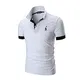AIOIDI Baumwolle Poloshirt Herren Kurzarm Basic T-Shirt Freizeit Polohemd Weiß S