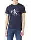 Calvin Klein Jeans Herren T-Shirt Kurzarm Core Monologo Slim Fit , Blau (Night Sky), M
