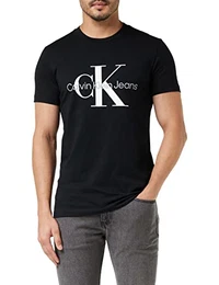 Herren Core Monogram Slim Tee T-Shirt, Schwarz (CK Black), M
