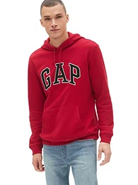 Herren Logo Fleece Hoodie Hooded Sweatshirt, Purpurrot, Medium