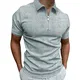 sutelang lurryly Herren Polo-Shirt Funky Casual mit kurzärmeligen Ärmeln, mit Zipper Revers Tops, grau, M