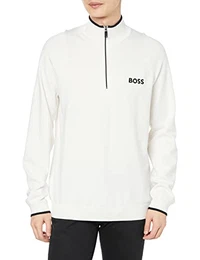 Herren Zelvin Regular-Fit Pullover mit Troyerkragen und Logo-Stickereien Weiß M