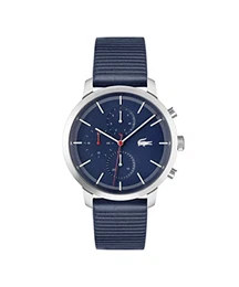 Multi Zifferblatt Quarz Uhr für Herren mit Marinblaues Lederarmband - 2011176