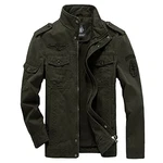 MERCIYD Herren Übergangsjacke Militär Jacke Stehkragen Fliegerjacke Bomber Jacke Multi Taschen Armeejacke Feldjacke Armeegrün
