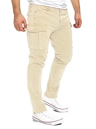 Jayden - Braune Cargo Hose Herren - Arbeitskleidung Männer - Baumwoll Cargohosen Stretch, Braun (Rainy Day 135304), W32/L32