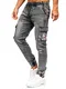 BOLF Herren Jeans Jogger Cargohose Denim Style Sweathose Jogg Jeans Used Look Jeanspants Destroyed Freizeit Casual Style Slim Fit Narrow Leg HY1027 Schwarz M [6F6]