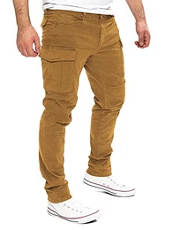 Cargohosen Männer Klamotten Herren Hosen Junge Männer Hose Karo Jayden Caramel Braun mit Cargotaschen, Braun (Toffee 181031), W32/L32