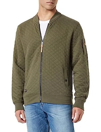 Herren Sweatjacke aus Baumwolle Oliv Menswear-L