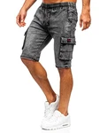 BOLF Herren Kurze Jeanshose Shorts Bermudas Jeans Short Kurze Hose Destroyed Used Denim Stretch Freizeithose [7G7] Schwarz (7G7)