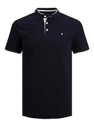 Herren Polo T-Shirt Pique Hemd Kurzarm Basic Oberteil Cotton Logostickerei JJEPAULOS, Farben:Dunkelblau, Größe:XS