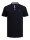 JACK & JONES Herren Polo T-Shirt Pique Hemd Kurzarm Basic Oberteil Cotton Logostickerei JJEPAULOS, Farben:Dunkelblau, Größe:XS