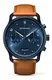 DETOMASO SORPASSO Chronograph Dark Blue Herren-Armbanduhr Analog Quarz Lederarmband Braun