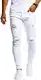 Leif Nelson Herren Jeans Hose Slim Fit Denim Blaue graue Lange Jeanshose für Männer Coole Jungen weiße Stretch Freizeithose Schwarze Cargo Chino Sommer Winter Basic LN9150 Weiß W33/L30