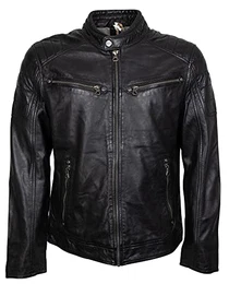 Herren GBDerry LAORV Leather Jacket, bio black,