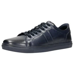 - Herren-Sneaker Narbenleder Lässiger Stil Perfekt für Alltägliche Anlässe Praktisch 10036-56 - Dunkelblau, Größe 41