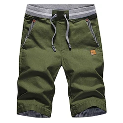 JustSun Kurze Hosen Herren Shorts Sommer Chino mit Tunnelzug Grün