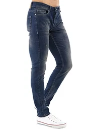 - Herren Jeans Slim Fit, Stretch Jeanshose, Mid Rise Tapered Hosen Männer CD300 (33W/30L Blau)