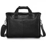 BOSTANTEN Herren Leder Laptop Tasche Aktentasche Henkeltasche Bürotasche Schultertasche Schwarz