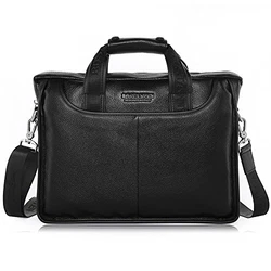 BOSTANTEN Herren Leder Laptop Tasche Aktentasche Henkeltasche Bürotasche Schultertasche Schwarz