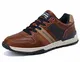 ARRIGO BELLO Freizeitschuhe Herren Sneaker PU Leder Walkingschuhe Atmungsaktive Athletic Formal Classic Sportschuhe Schuhgröße 41-46(Braun006, 43)