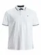 Herren Jack & Jones + Fit Polo Shirt JJEPAULOS Uni Sommer Hemd Kurz Arm Pique Cotton Big Size, Farben:Weiß, Größe:7XL