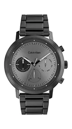 Multi Zifferblatt Quarz Uhr für Herren mit Schwarzes Edelstahlarmband - 25200062