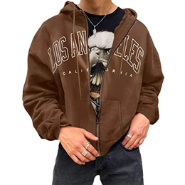 Damen Hoodie Langarm Pullover Grosse Grössen Hip Hop Pullover Tops Sweatshirt Herren mit Kapuze Teenager Vintage Oberteile Y2k Top Winter Herbst Streetwear Pulli A Braun S