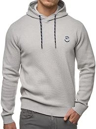 Herren Longview Sweatshirt mit Kapuze Hoodie Kapuzenpullover für Männer Lt Grey Mix M