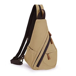 Retro Rucksack Canvas Brusttasche Kleine Schulterrucksack Leichte Umhängetasche Sling Rucksack für Herren Damen Sport Radfahren Wandern Reisen Schule