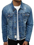 OZONEE Herren Jeansjacke NB/MJ500B Blau (NB/MJ500BZ)