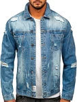 BOLF Herren Jeansjacke Übergangsjacke [4D4] Hellblau