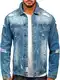 BOLF Herren Jeansjacke Übergangsjacke Trucker Jacke Denim Jacke Warm Jeans Denim Vintage Classic Street Style MJ501BC Hellblau M [4D4]