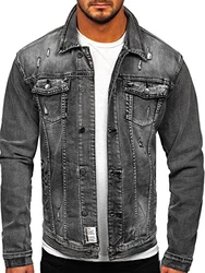 BOLF Herren Jeansjacke Übergangsjacke [4D4] Grau (4D4)