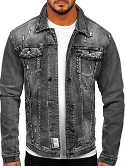 BOLF Herren Jeansjacke Übergangsjacke [4D4] Grau (4D4)
