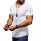 Rapbin T-Shirt für Herren Sommer Oberteil Kurzarm Sleeve Tee Shirts mit V-Ausschnitt Atmungsaktive Lässige Sportliche T Shirts,Weiß,M