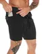 MOVEUP Herren 2 in 1 Shorts Sommer Schnelltrocknende Laufshorts mit Taschen Sport Kurze Hosen Fitness Laufhose Jogginghose für Gym