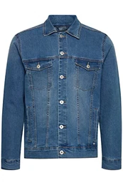 !Solid SDHuxley Herren Jeansjacke Denim Übergangsjacke mit Umschlagkragen Regular Fit, Größe:S, Farbe:Middle Blue Denim (700029)