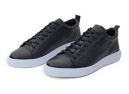 Sneaker Herren Schuhe Leder Freizeitschuhe Freizeit Männer Sportschuhe Laufschuhe Jungen Halbschuhe Winter Sommer LN-612 Dunkel Blau 43