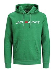 JACK & JONES Male Hoodie Logo Verdant Green