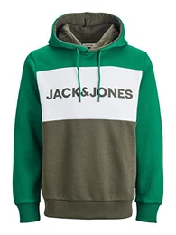 Herren JJELOGO Blocking Sweat Hood, Verdant Green/REG, M