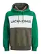 JACK & JONES Herren JJELOGO Blocking Sweat Hood, Verdant Green/REG, M