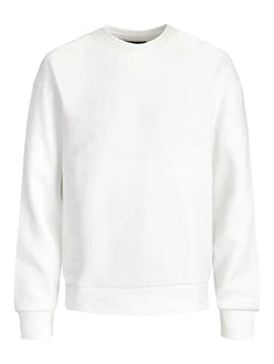 JACK & JONES Herren Jjeholmen Crew Neck Noos Sweatshirt (12136886) White (12136886)