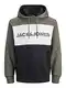 JACK & JONES Herren JJELOGO Blocking Sweat Hood, Dusty Olive/REG, M