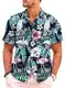 Meilicloth Hawaii Hemd Männer Funky Hawaiihemd Herren Kurzarm Flamingos Sommerhemd Aloha Strand Floral Blumen Obst Muster A Schwarzes Flamingo M